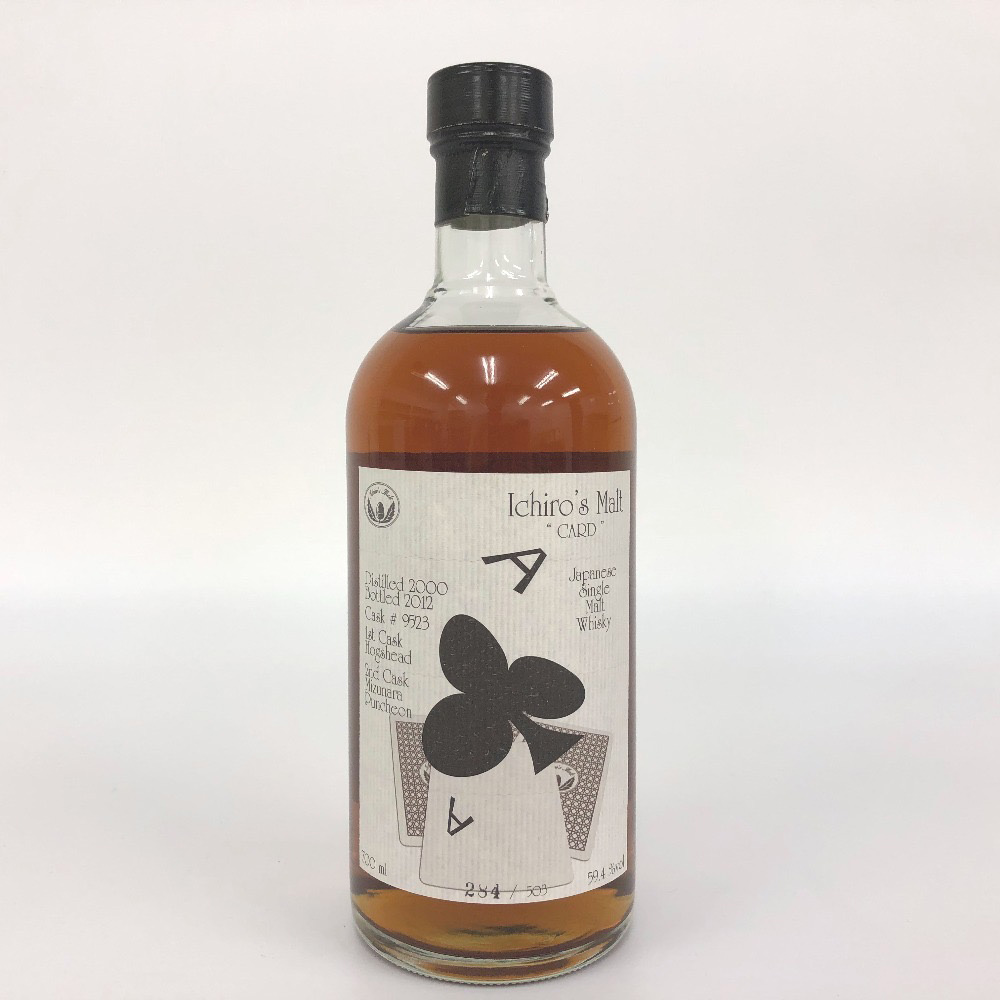 【Card series】「Venture Whisky Ichiro's Malt Card series Ace of Club.」From 2005 to 2014, a total of 54 varieties were released in limited quantities, imitating playing card designs; in 2019, a set of 54 was sold at auction in Hong Kong for approximately 100 million yen, attracting attention. The genuine goods are now extremely difficult to obtain.